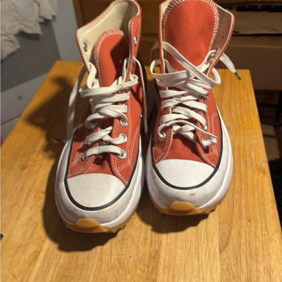 Converse run star platform  Chuck Taylor Red Canvas hi top Sneakers - Picture 4 of 8